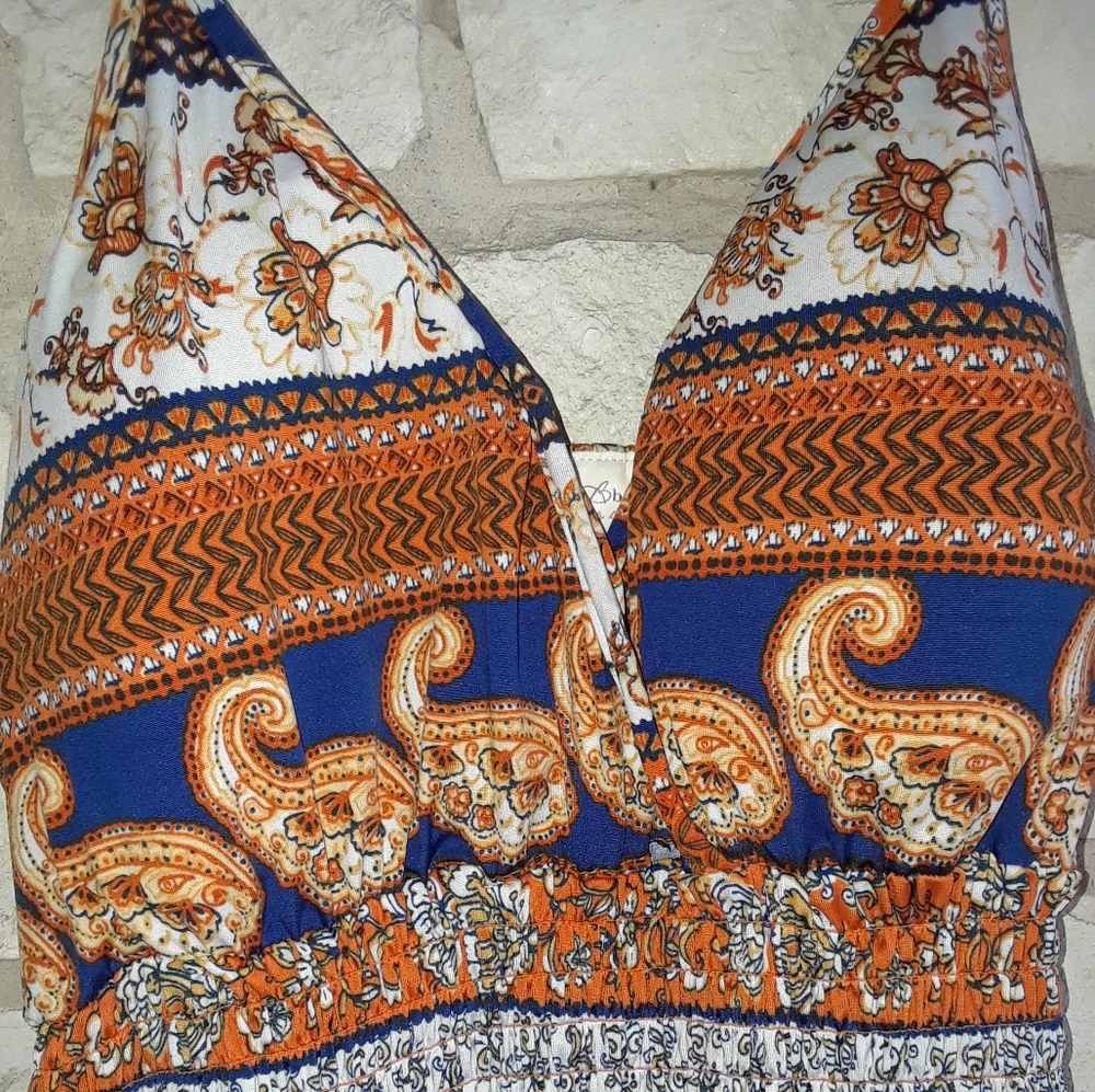 Bobbie Brooks 3X Blue/Orange Maxi dress